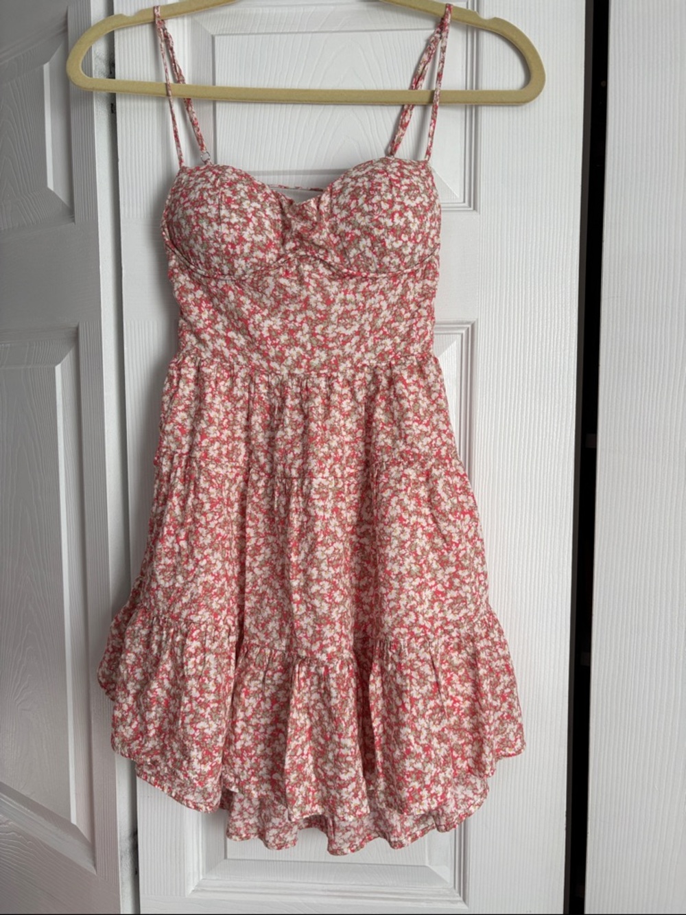 Girls Pink Floral Sundress with Ruched Bodice